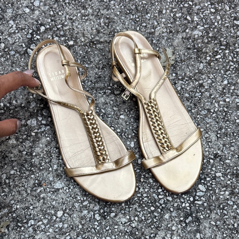 Stuart Weitzman Gold Chain Sandals